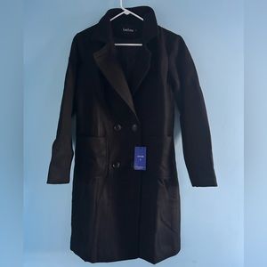 Black trench coat, size small